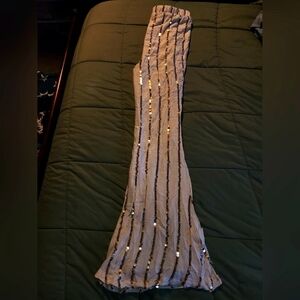 Sequin stretch pants flares